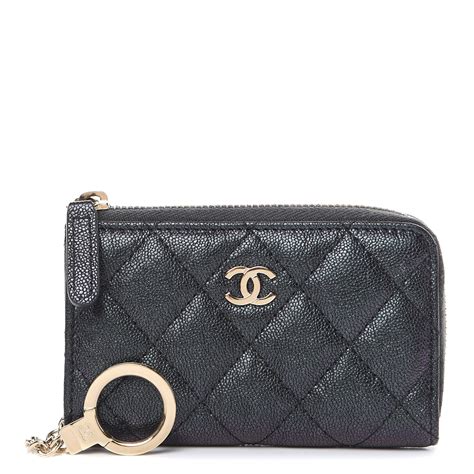 chanel zipped key holder